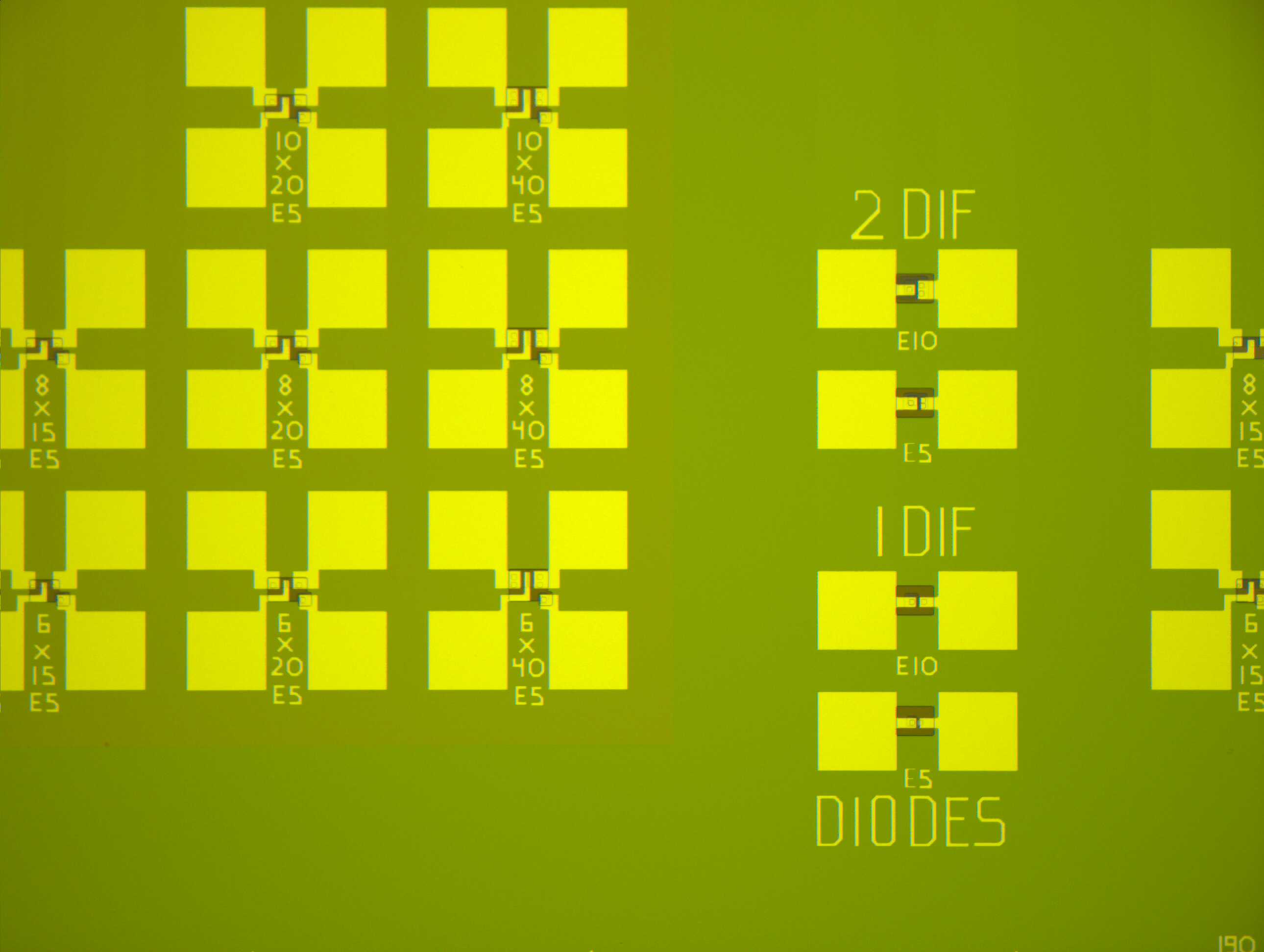 Figure C12: Picture of wafer 1 & 2 Diffusion Diodes.